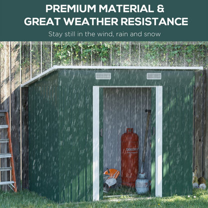 Premium 7x4ft Green Metal Storage Shed | Durable & Spacious | Perfect for Tools & Bikes - Hot Tub Shop