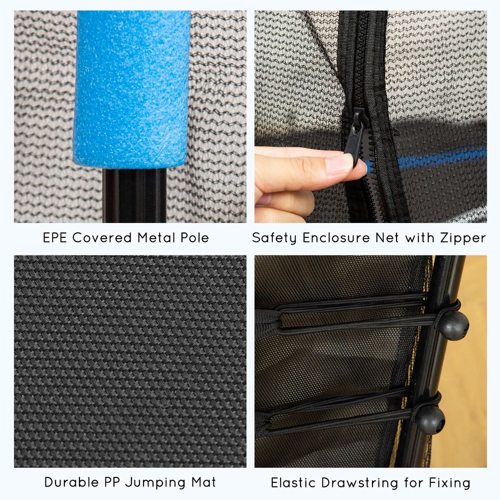 High Quality 5.2FT Blue Kids Trampoline | Enclosed | Indoor & Outdoor | Ages 3-10