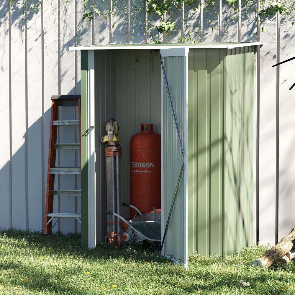 Durable Lockable Green Garden Storage Shed, 142x84x189cm - Hot Tub Shop