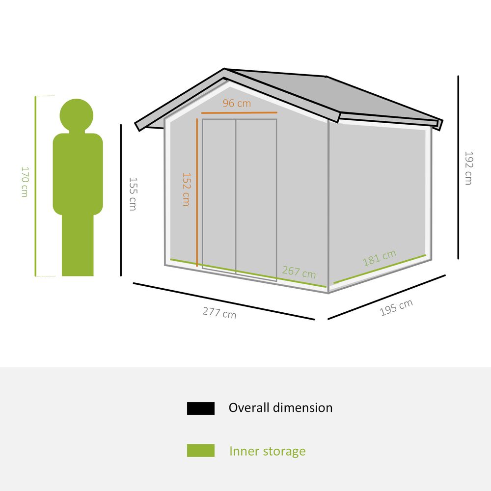High-Quality Green Metal Garden Shed - 9x6ft Storage Container w/ Door & Roof - Buy Now! - Hot Tub Shop