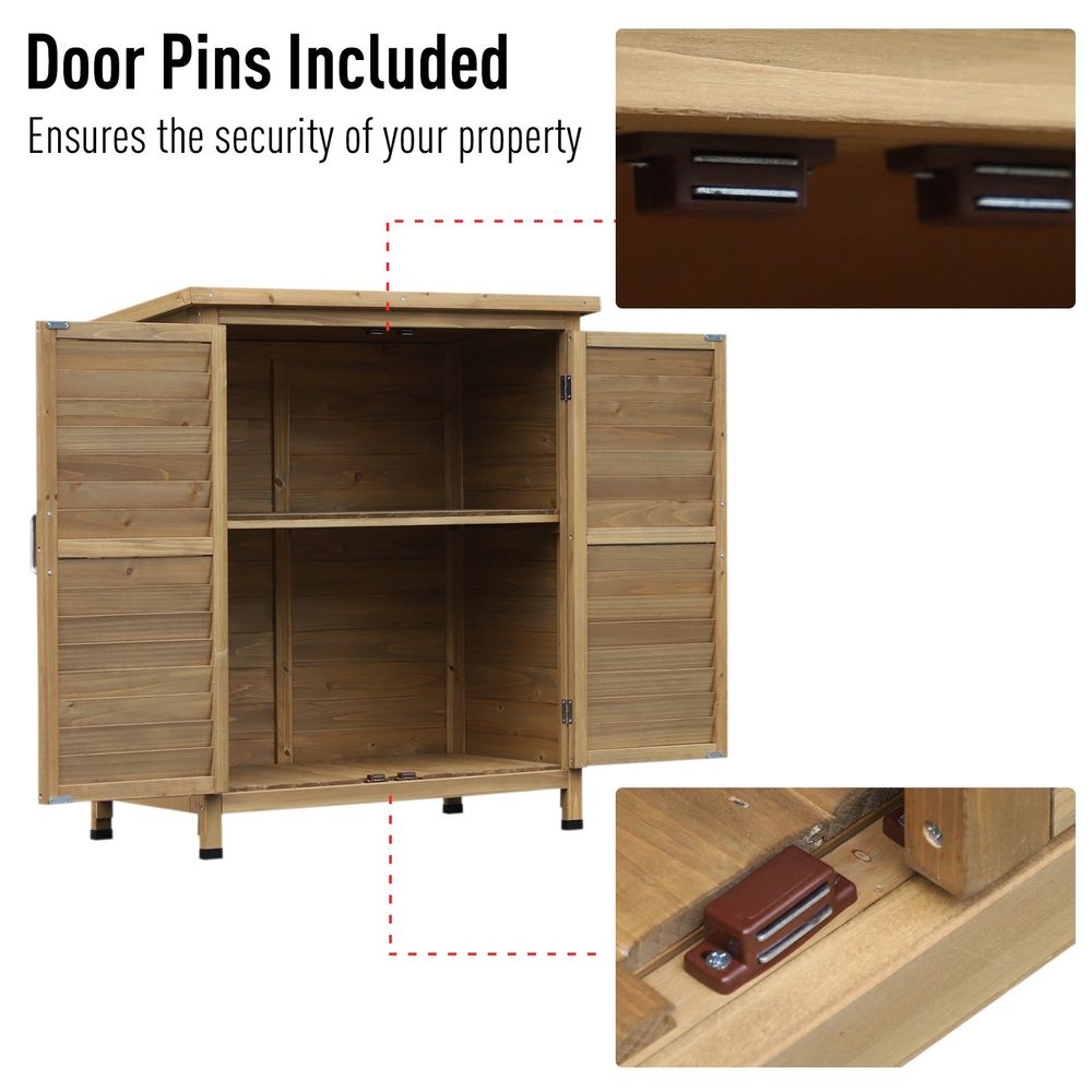 Garden Storage Unit Solid Fir Wood Garage Organisation Sturdy Cabinet Outdoor - Hot Tub Shop
