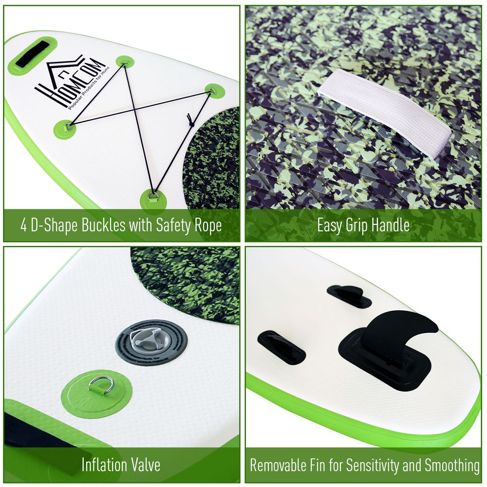 10ft Inflatable Surfing Board Kit - Paddle, Bag, Pump, Fin, HOMCOM - Hot Tub Shop