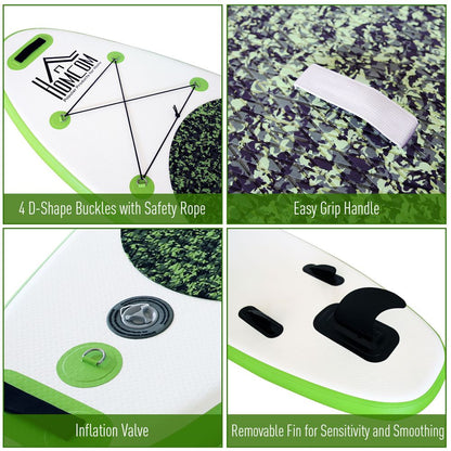 10ft Inflatable Surfing Board Kit - Paddle, Bag, Pump, Fin, HOMCOM - Hot Tub Shop