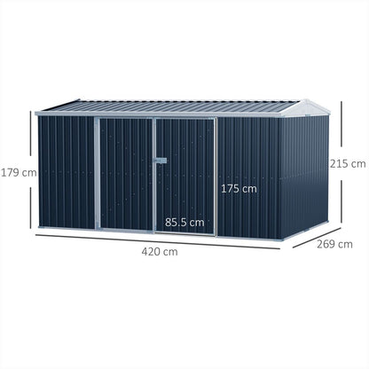 Premium Steel Outdoor Garden Storage Shed | Tool Storage Box for Backyard | Durable & Weather-Resistant | Outsunny - Hot Tub Shop