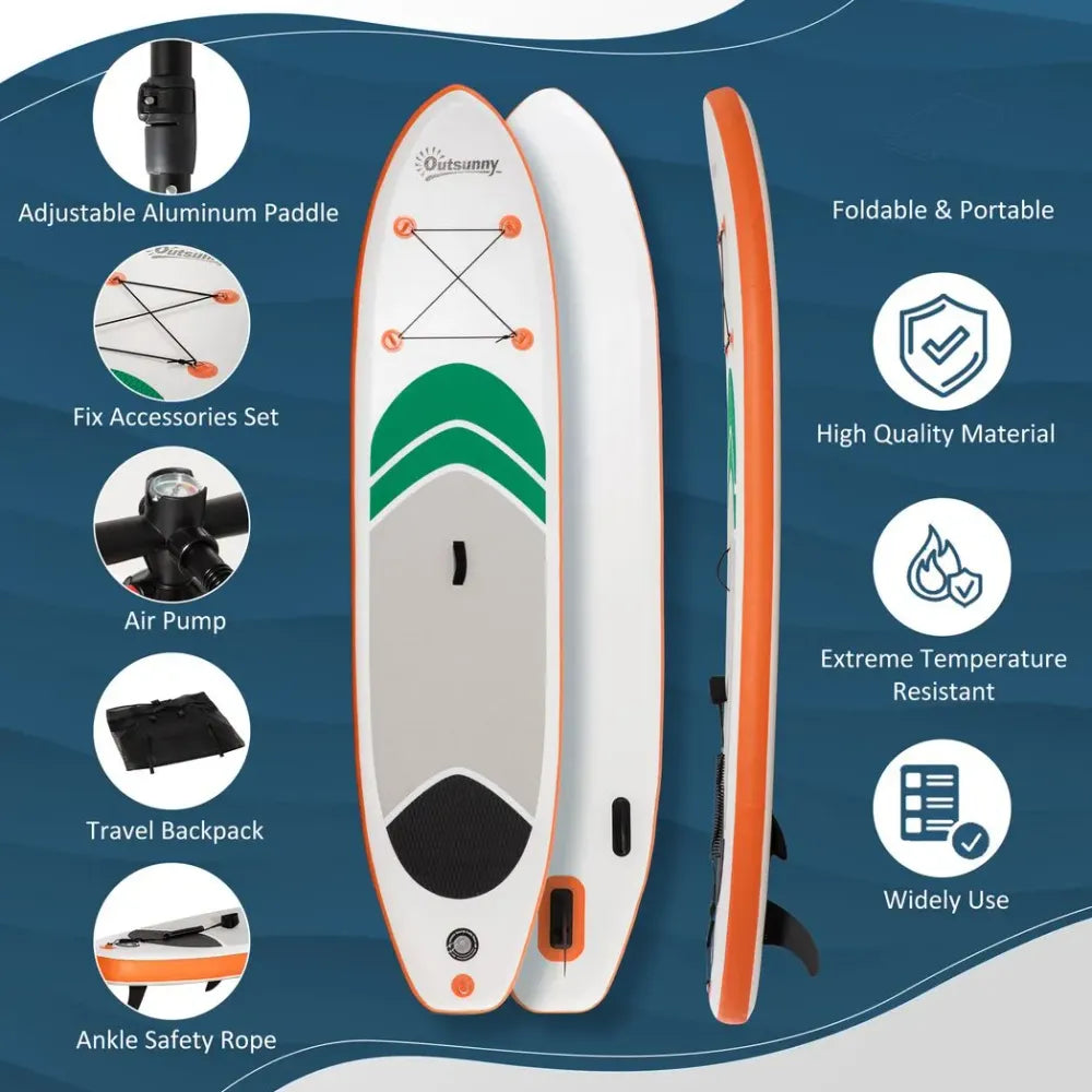 Premium Inflatable Paddle Board Set - 10Ft, Non-Slip, Adjustable Paddle & Carry Bag - Hot Tub Shop