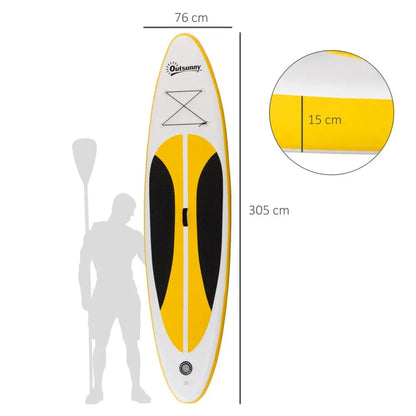 10ft Inflatable Paddle Stand Up Board, Adjustable Paddle Non-Slip Deck Board - Hot Tub Shop