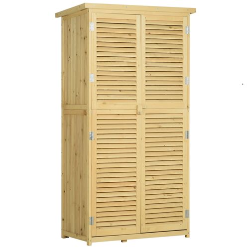 87 x 47 x 160cm Wooden Garden Storage Shed w/ Asphalt Roof, Natural - Hot Tub Shop