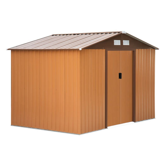 Lockable 9x6 ft Metal Shed - Khaki Storage Yard Container - High Quality - Hot Tub Shop