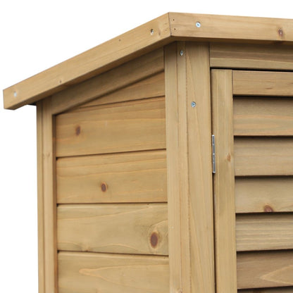 Garden Storage Unit Solid Fir Wood Garage Organisation Sturdy Cabinet Outdoor - Hot Tub Shop