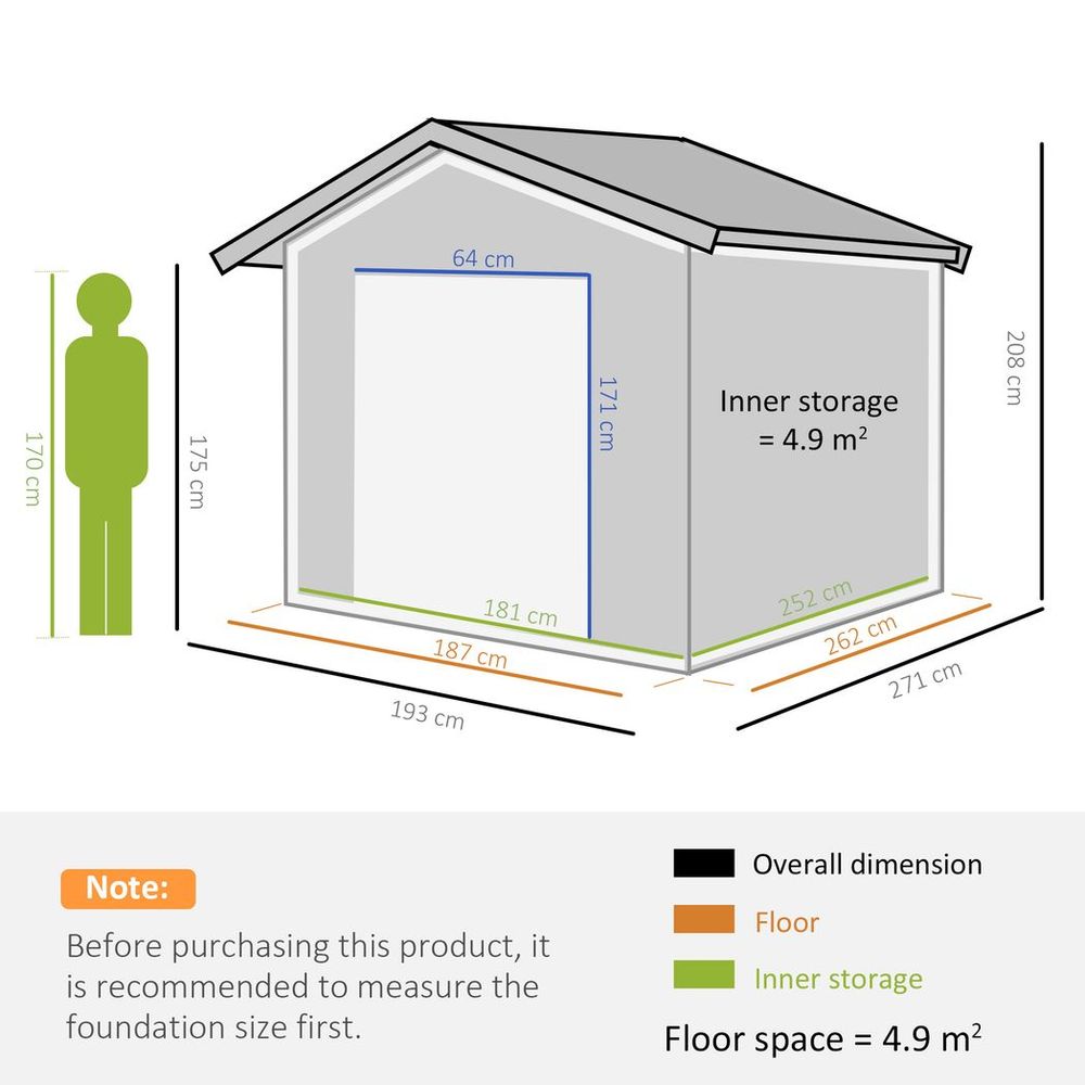 Premium 9x6 Galvanized Metal Garden Shed - Secure & Spacious Storage Solution for Backyard & Patio - Hot Tub Shop
