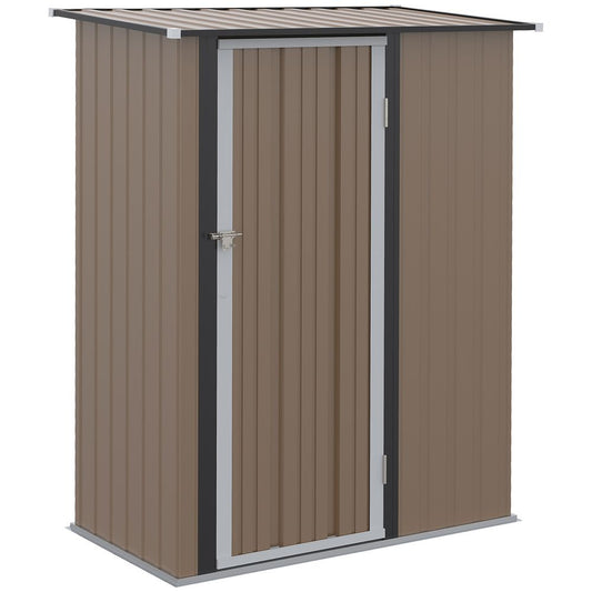 Premium Steel Garden Shed Brown | Lockable Door | Weather-resistant | Outdoor Storage Solution - Hot Tub Shop