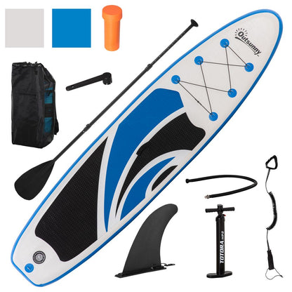 Ultimate 10ft Inflatable Paddle Board Kit, Non-Slip Deck, Adjustable Paddle - Perfect for Fishing, Surfing, and Yoga