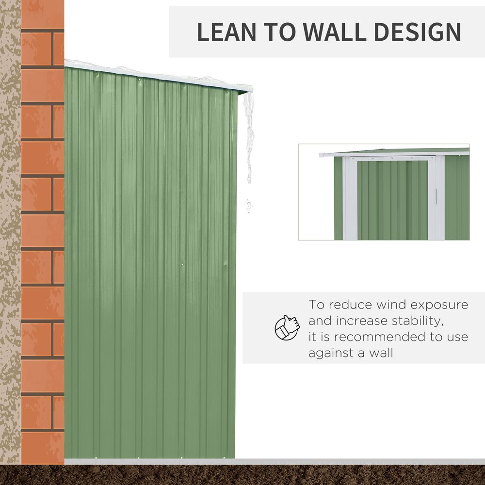 Durable Lockable Green Garden Storage Shed, 142x84x189cm - Hot Tub Shop