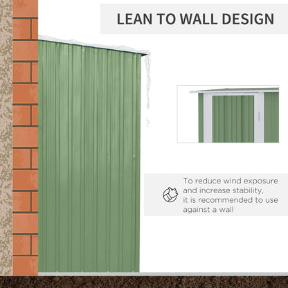 Durable Lockable Green Garden Storage Shed, 142x84x189cm - Hot Tub Shop