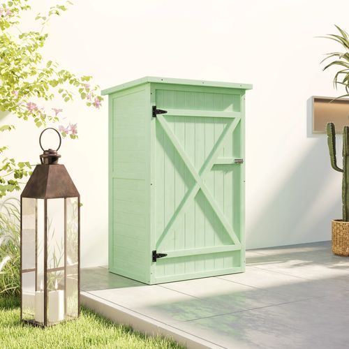 Outsunny Garden Shed Outdoor Tool Storage w/ 2 Shelves 75 x 56 x115cm Green