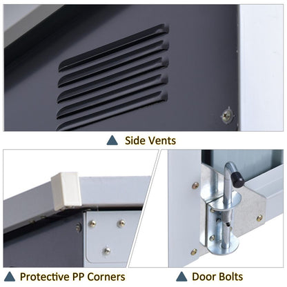 Heavy-Duty Steel Garden Storage Shed | Double Door & Lid | Trash Can Cover - Hot Tub Shop