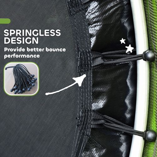 HOMCOM Kids Trampoline Mini Bouncer w/ Enclosure Net for 3-6 Years Green