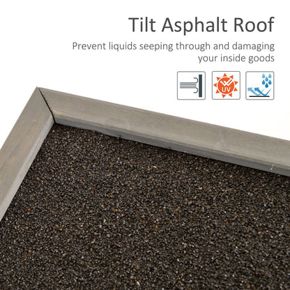 Garden Shed Wooden  2 Door Unit Solid Fir Wood 87x46.5x96.5cm, Grey - Hot Tub Shop