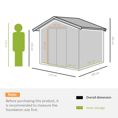 Lockable 9x6 ft Metal Shed - Khaki Storage Yard Container - High Quality - Hot Tub Shop