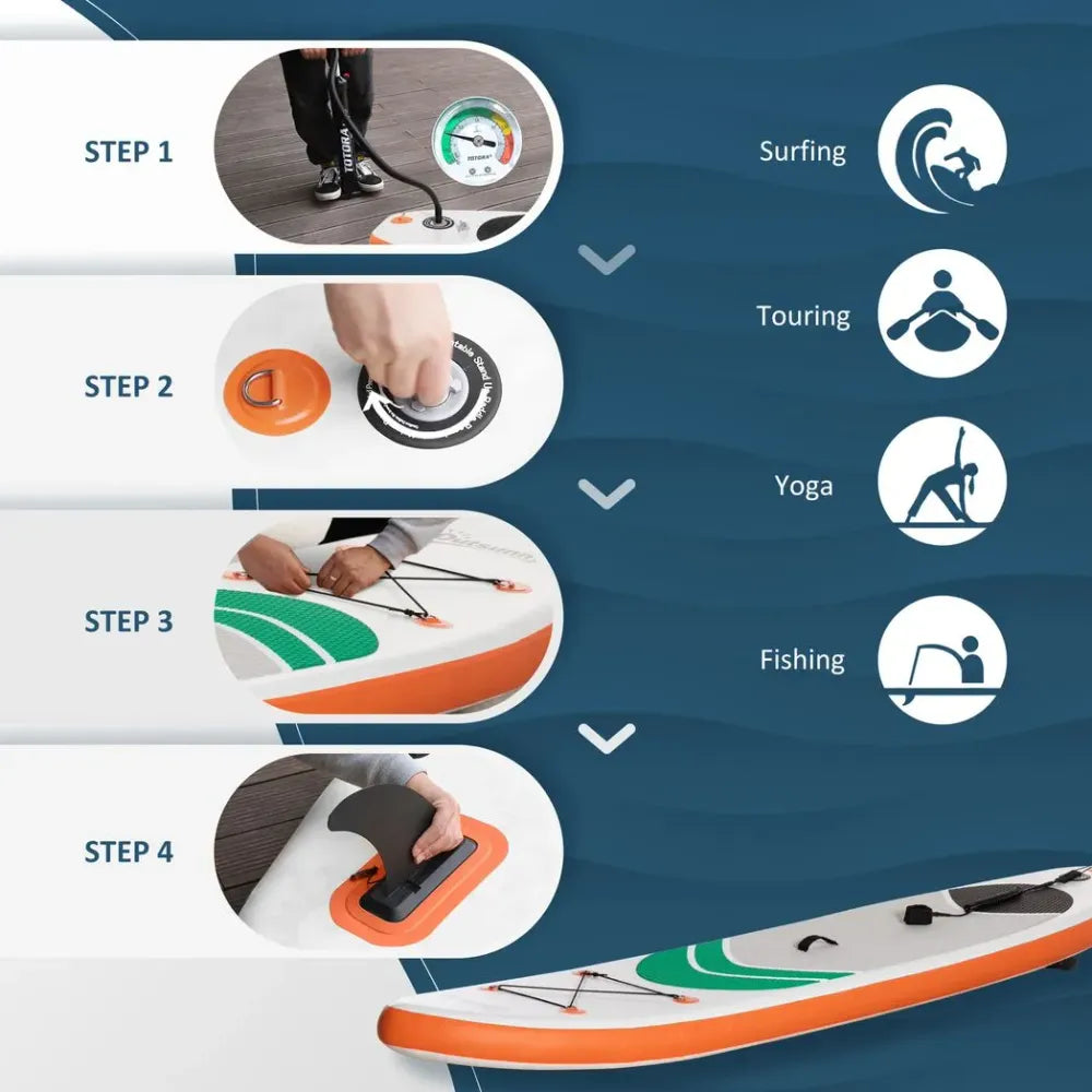 Premium Inflatable Paddle Board Set - 10Ft, Non-Slip, Adjustable Paddle & Carry Bag - Hot Tub Shop