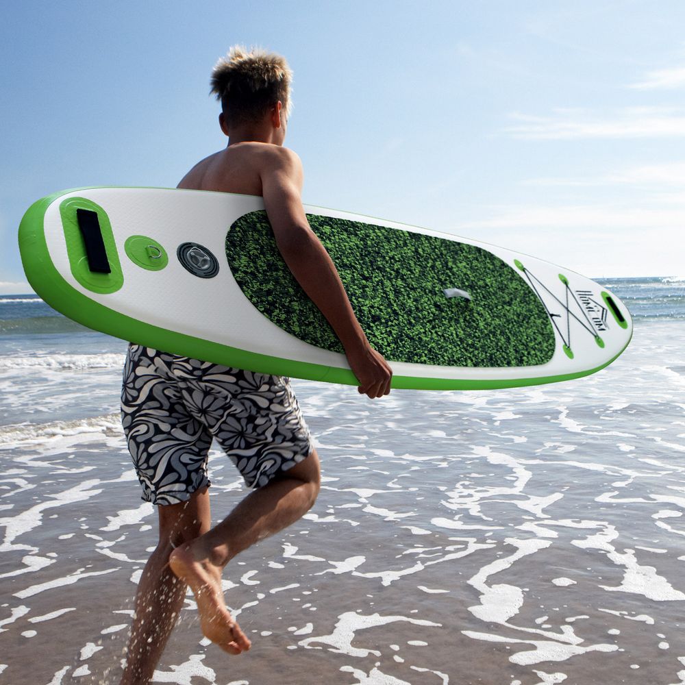 10ft Inflatable Surfing Board Kit - Paddle, Bag, Pump, Fin, HOMCOM - Hot Tub Shop