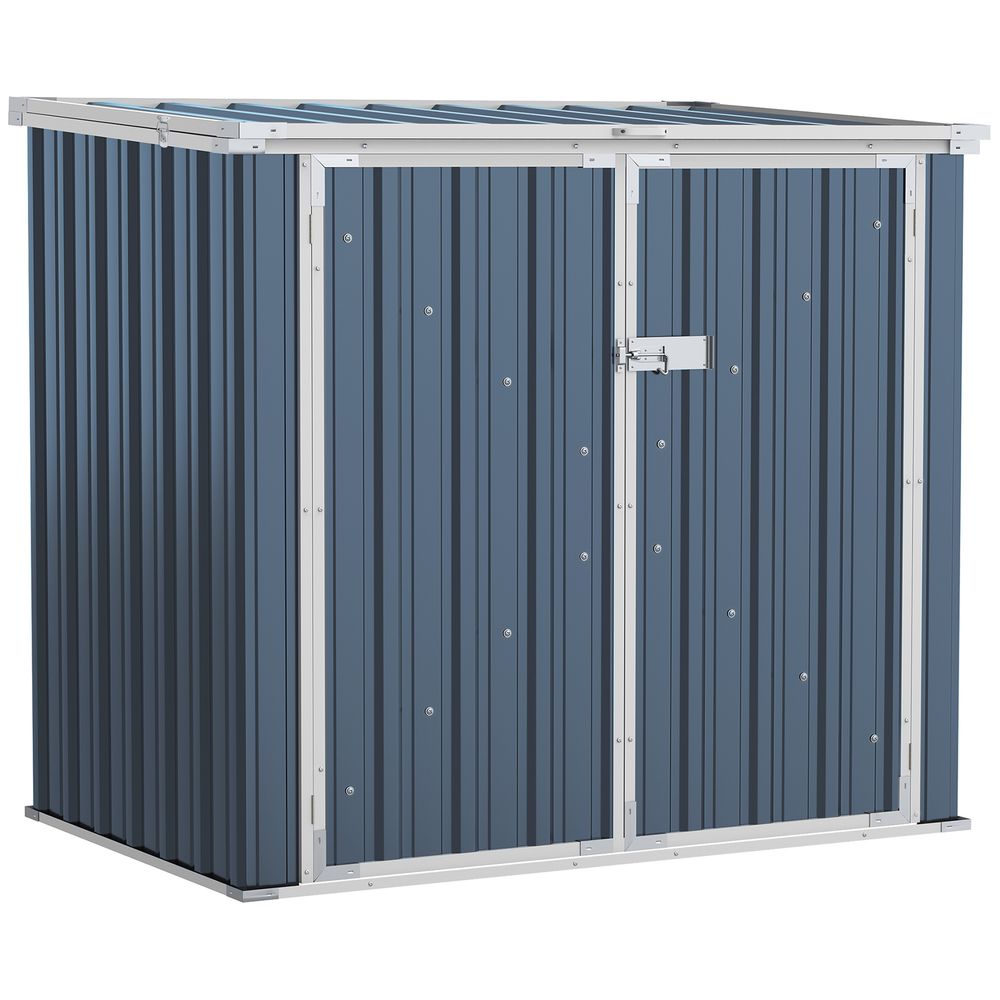Outsunny Steel Rubbish Storage Shed - Double Doors, Weather-Resistant, 2-Bin Capacity - Hot Tub Shop