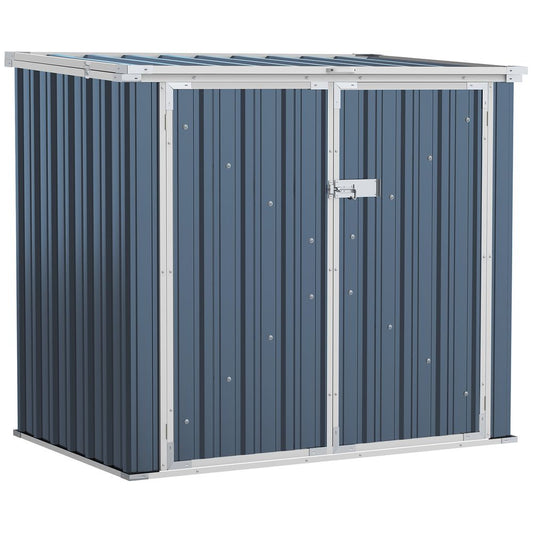 Outsunny Steel Rubbish Storage Shed - Double Doors, Weather-Resistant, 2-Bin Capacity - Hot Tub Shop