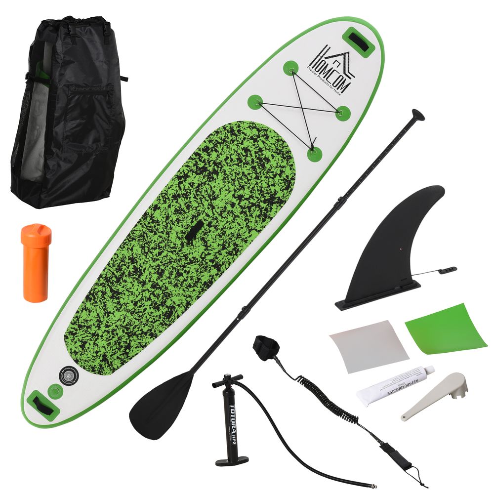 10ft Inflatable Surfing Board Kit - Paddle, Bag, Pump, Fin, HOMCOM - Hot Tub Shop