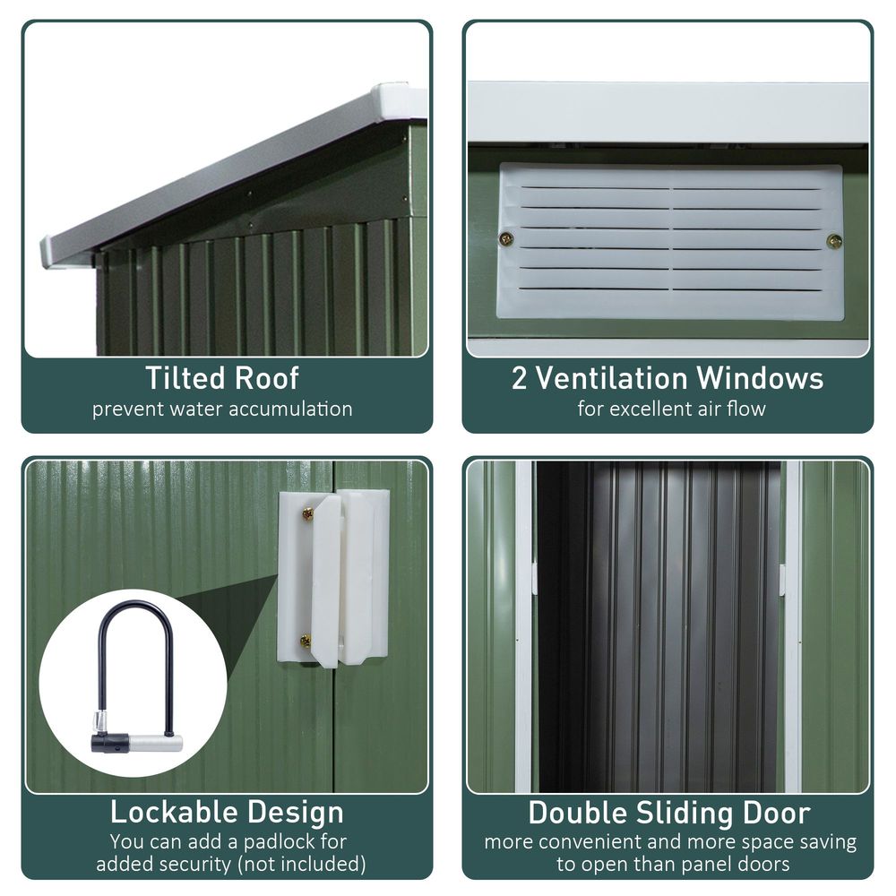 Garden Storage Shed - Durable, Sloped Roof, Outdoor Equipment Tool Storage - 213x130x173cm - Hot Tub Shop