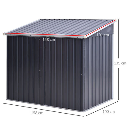 Heavy-Duty Steel Garden Storage Shed | Double Door & Lid | Trash Can Cover - Hot Tub Shop
