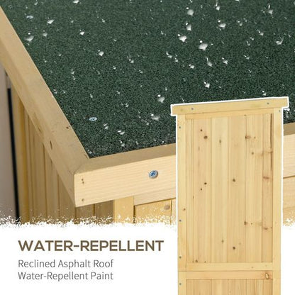 87 x 47 x 160cm Wooden Garden Storage Shed w/ Asphalt Roof, Natural - Hot Tub Shop