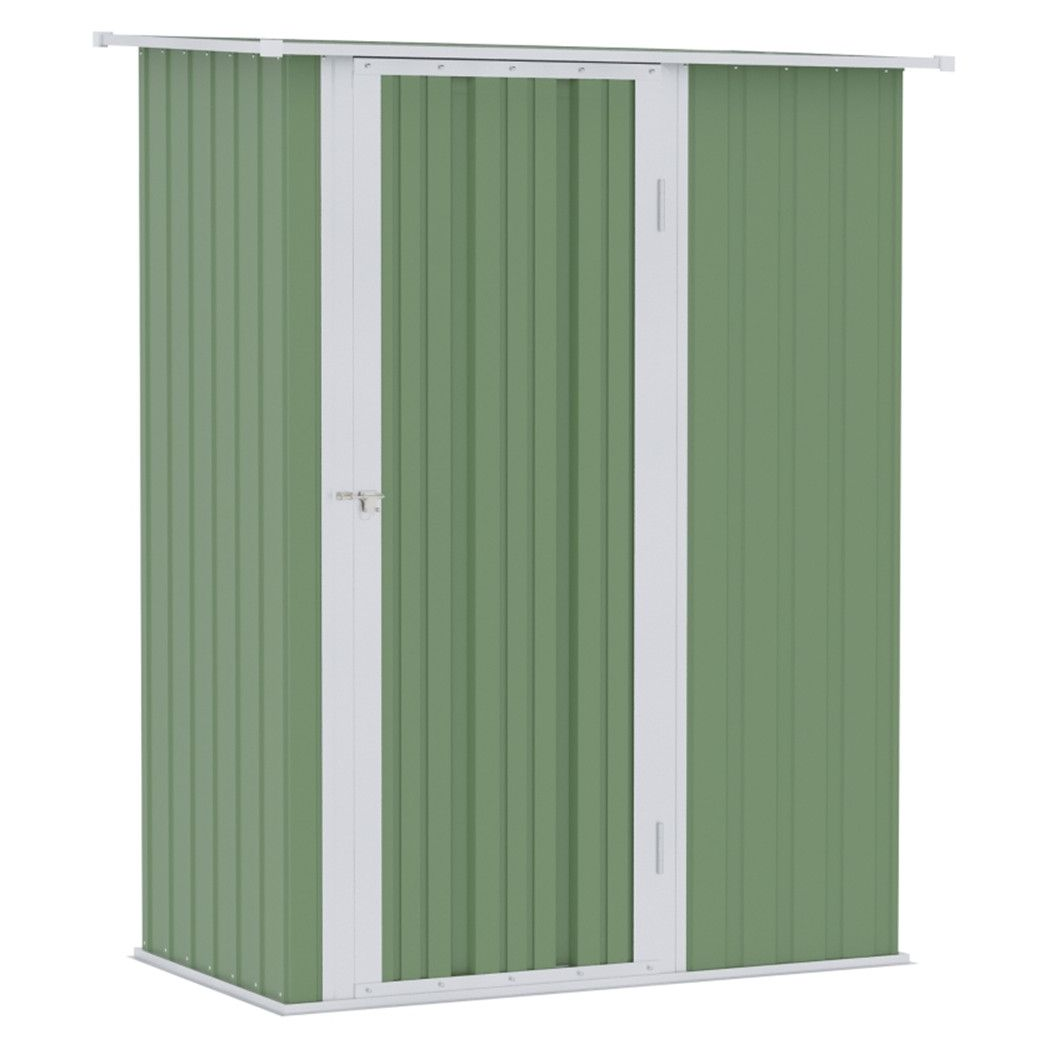 Metal Outdoor Storage Shed, Garden Tool House Cabinet -5' x 3' Green-AS