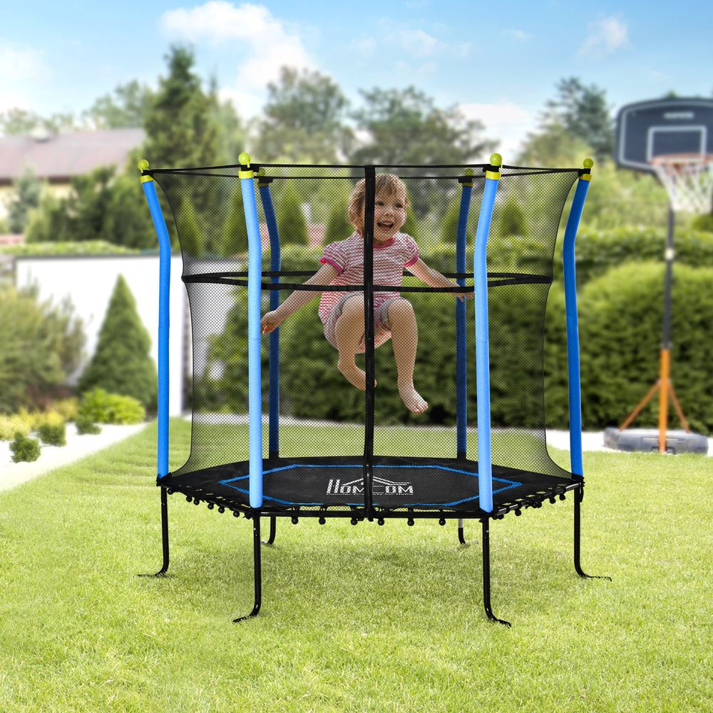 High Quality 5.2FT Blue Kids Trampoline | Enclosed | Indoor & Outdoor | Ages 3-10