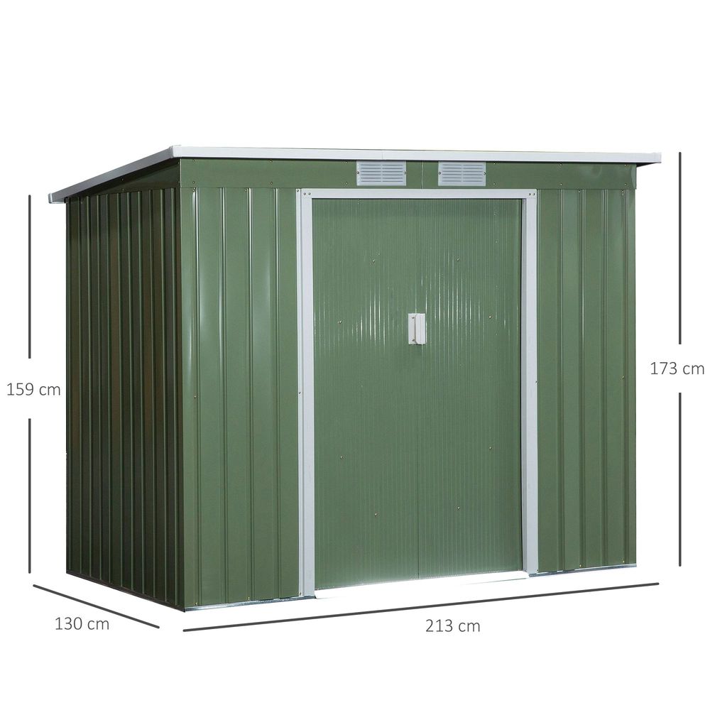 Garden Storage Shed - Durable, Sloped Roof, Outdoor Equipment Tool Storage - 213x130x173cm - Hot Tub Shop