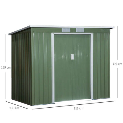 Garden Storage Shed - Durable, Sloped Roof, Outdoor Equipment Tool Storage - 213x130x173cm - Hot Tub Shop