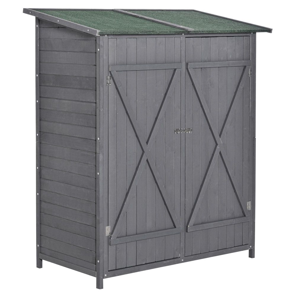 Premium Garden Wood Storage Shed & Table - High-Quality, Asphalt Roof, Tool Organizer - Hot Tub Shop