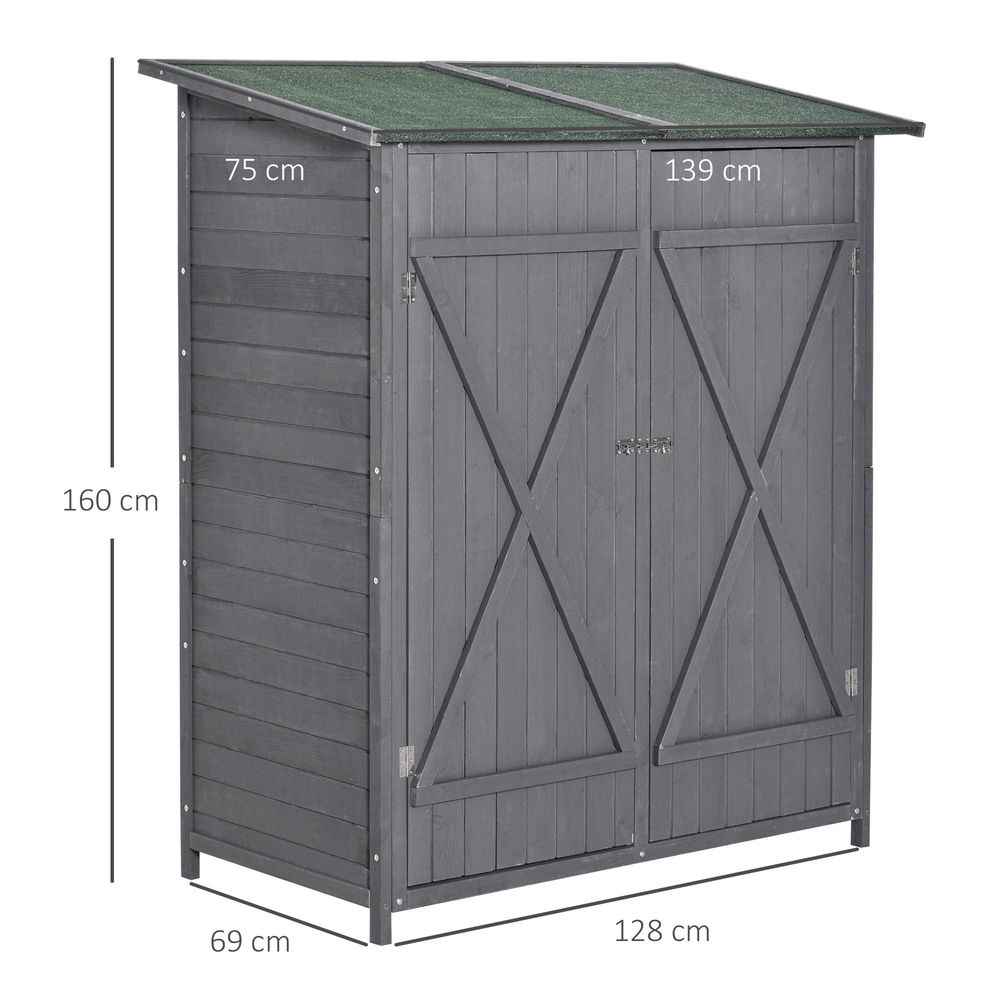 Premium Garden Wood Storage Shed & Table - High-Quality, Asphalt Roof, Tool Organizer - Hot Tub Shop