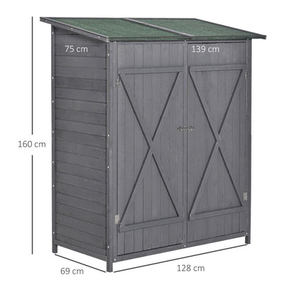 Premium Garden Wood Storage Shed & Table - High-Quality, Asphalt Roof, Tool Organizer - Hot Tub Shop