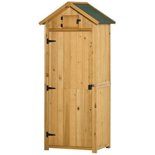 Garden Shed Utility - 3 Shelves - Wood - Outdoor - 77x54.2x179cm - Brown - Hot Tub Shop