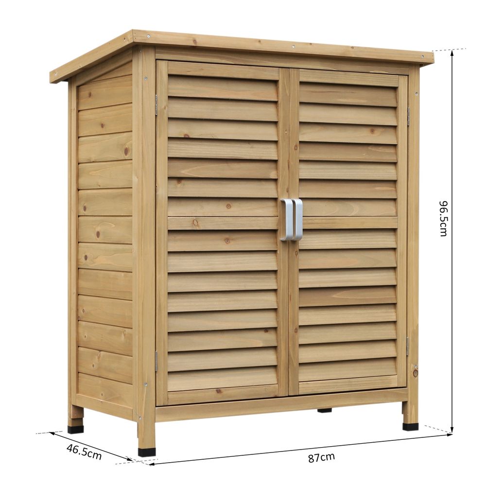 Garden Storage Unit Solid Fir Wood Garage Organisation Sturdy Cabinet Outdoor - Hot Tub Shop