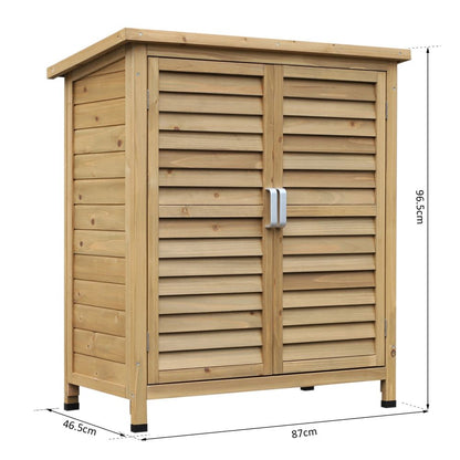 Garden Storage Unit Solid Fir Wood Garage Organisation Sturdy Cabinet Outdoor - Hot Tub Shop