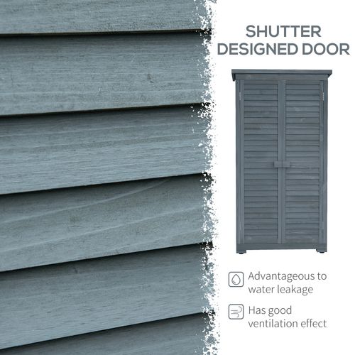 Outsunny Wooden Garden Storage Shed, 3 Shelves Tool Cabinet