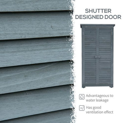Outsunny Wooden Garden Storage Shed, 3 Shelves Tool Cabinet