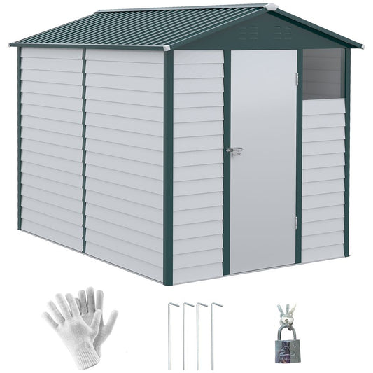Premium 9x6 Galvanized Metal Garden Shed - Secure & Spacious Storage Solution for Backyard & Patio - Hot Tub Shop