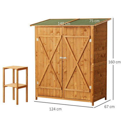 Premium Garden Wood Storage Shed & Table - High-Quality, Asphalt Roof, Tool Organizer - Hot Tub Shop