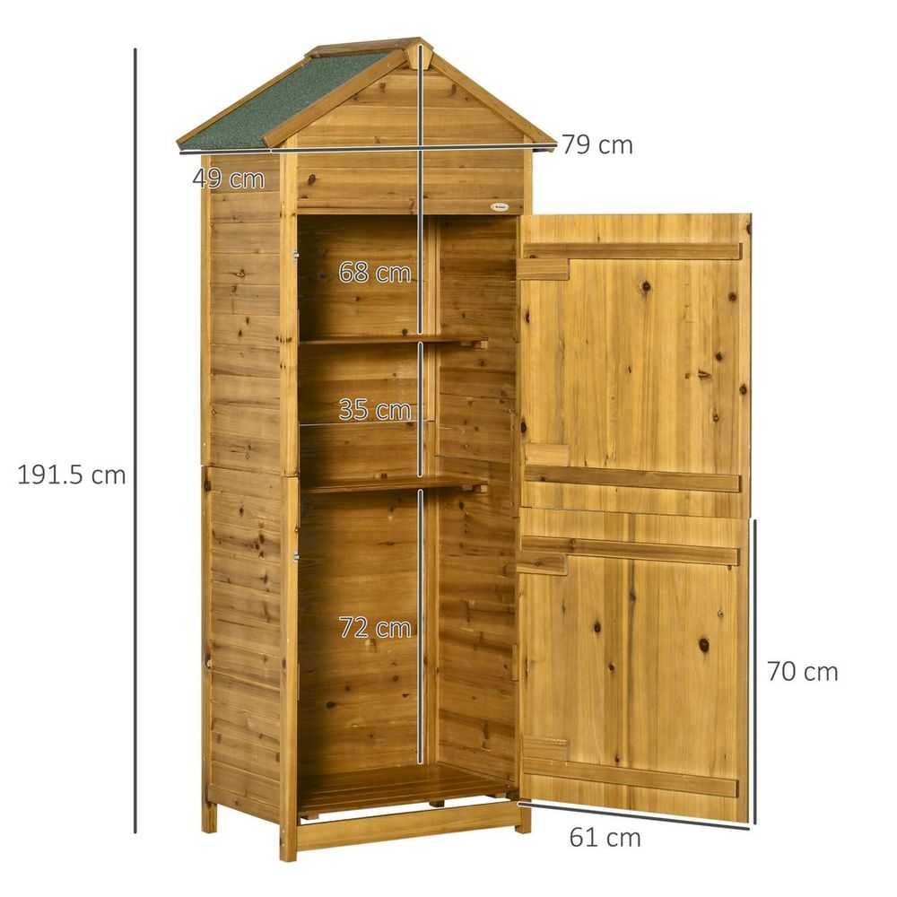 Premium Wooden Garden Storage Shed Tool Cabinet - Lockable Doors, Weather-Resistant, High-Quality - 191.5x79x49cm - Hot Tub Shop