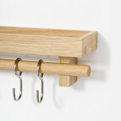 Wireworks Utensils Rail Shelf Oak