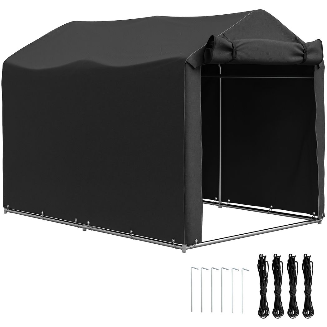 Outsunny Garden Tool Storage Shed with Roll-up Zipper Door