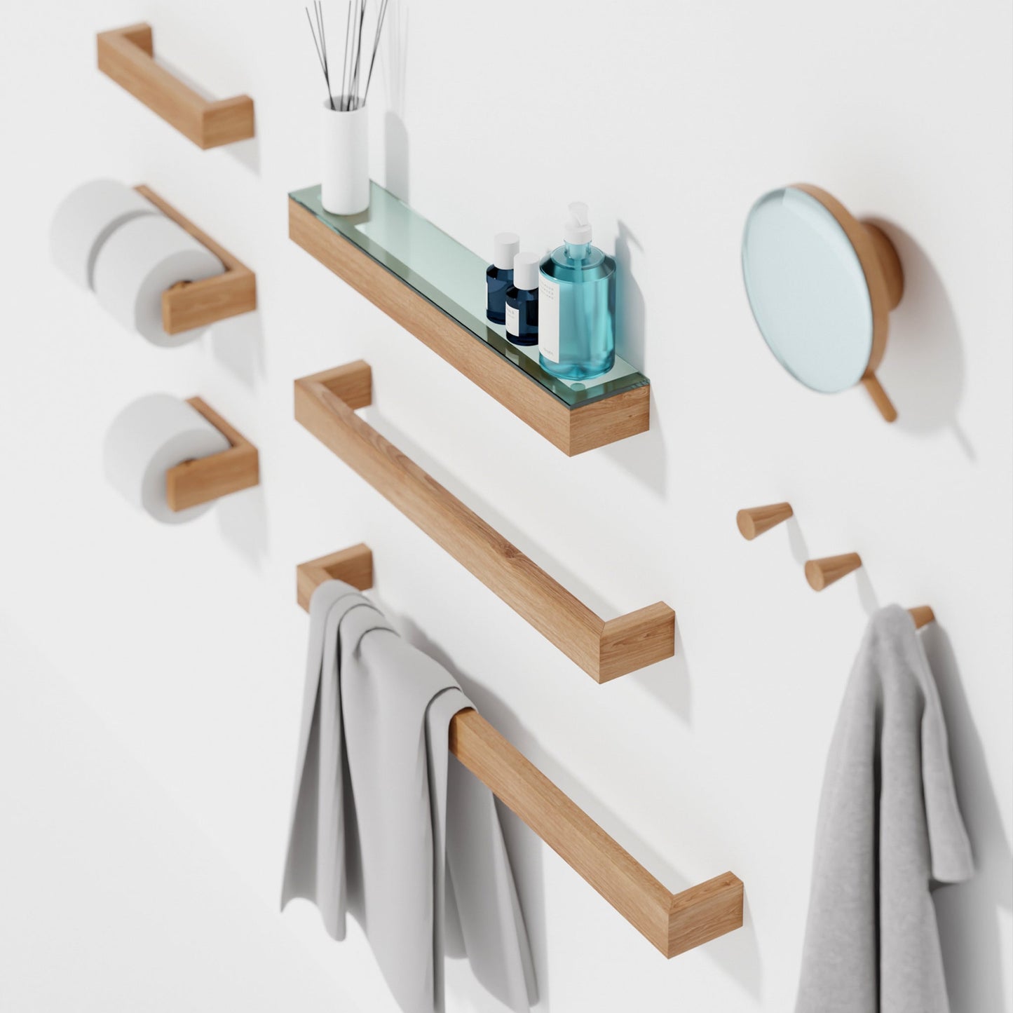 Wireworks Wall Magnify Mirror Slimline Oak