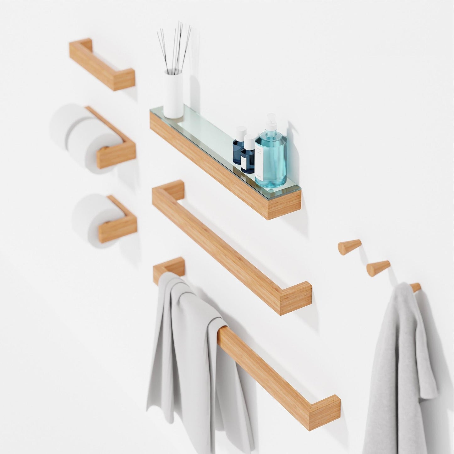 Wireworks Glass Shelf Bamboo
